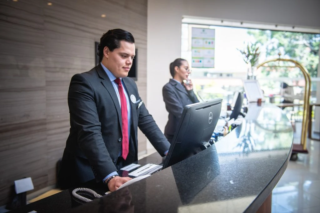 Receptie van een hotel