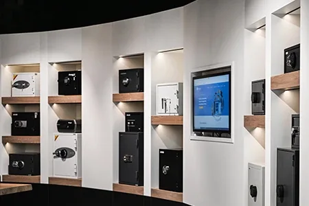 De showroom van Marzan Security in Breda